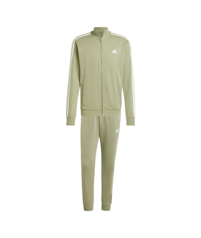 Chándal adidas Sportswear Basic 3 Bandas French Terry Hombre Verde