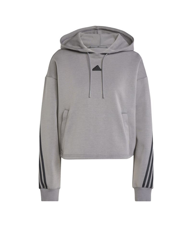 Sudadera adidas Future Icons 3 Bandas Hoodie Mujer Gris