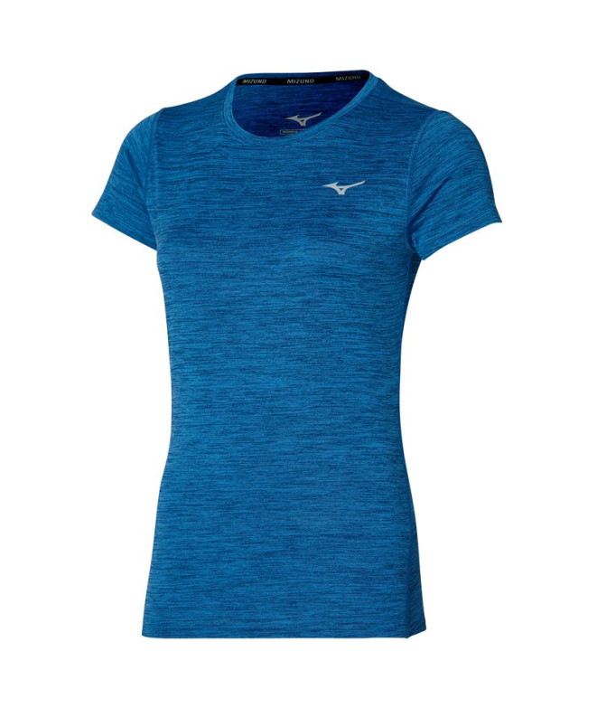 Camiseta Fitness Mizuno Mulher por Impulse Core Dark Blue