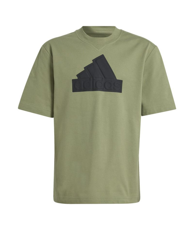 Camiseta adidas Infantil Piqué com logótipo Future Icons Verde