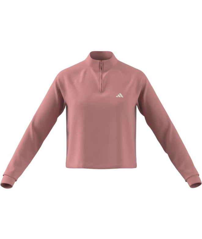 Sudadera adidas Train Essentials Minimal Branding 1/4 Zip Cover Up Mujer Rosa