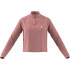Moletom adidas Mulher Capa com fecho de correr de 1/4 de polegada rosa Train Essentials Minimal Branding