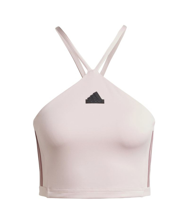 Camiseta adidas Mulher Tiro Cut 3 Band Summer Triangle Rosa