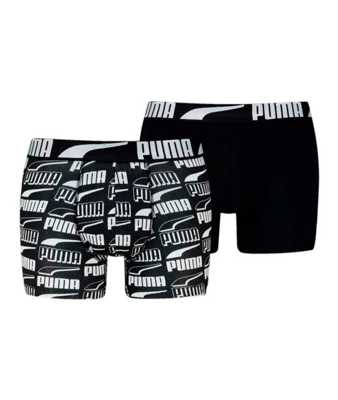 Cuecas Homem de Puma Printed 2P Preto/Branco