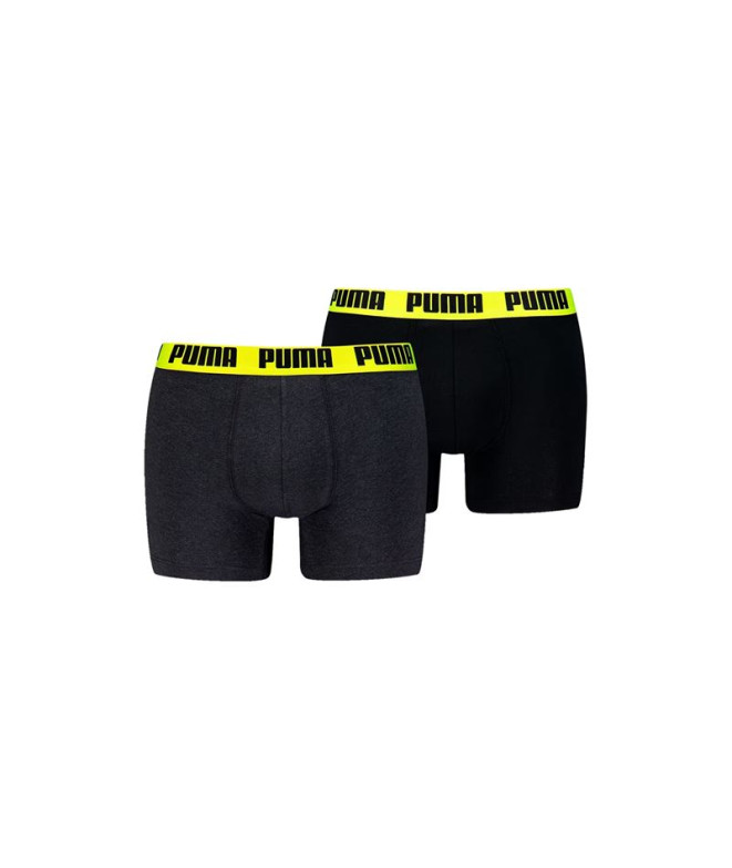 Cuecas Homem by Puma Everyday Basic 2P Cinzento Amarelo