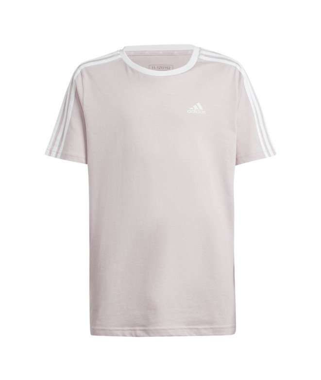 Camiseta adidas Essentials 3 Bandas Cotton Loose Fit  Niña Rosa