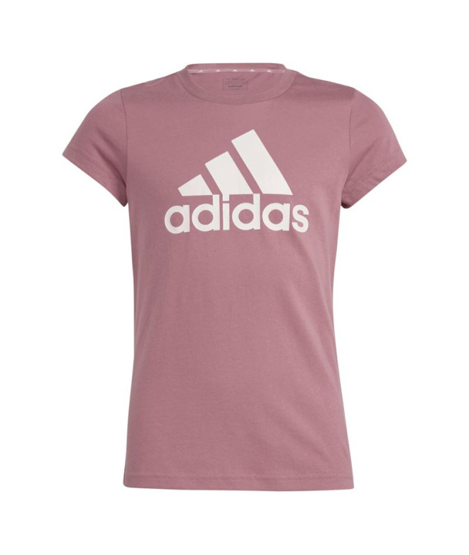 Camiseta adidas Menina Essentials Big Logo Algodão Rosa