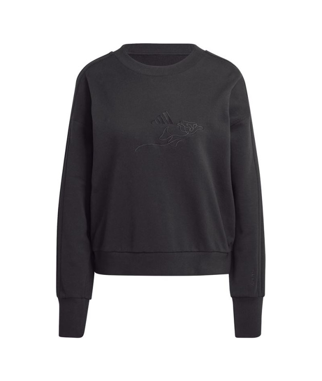 Sudadera adidas All Szn French Terry 3-Stripes Loose Mujer Negro