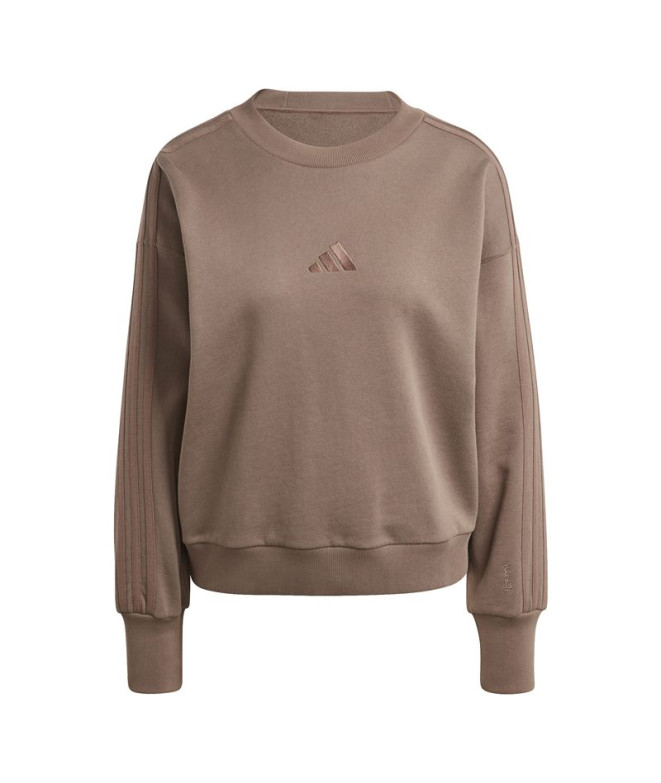 Sudadera adidas All Szn French Terry 3-Stripes Loose Mujer Marrón