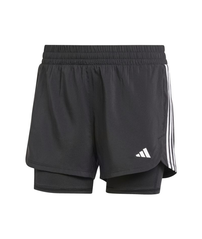 Calça Fitness adidas Mulher by Pacer 3 Bandas Training Woven Preto