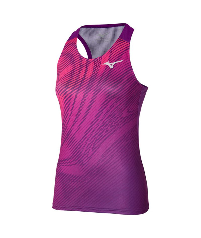 Camiseta Pádel Mizuno Mulher De Carga Impressa Roxo