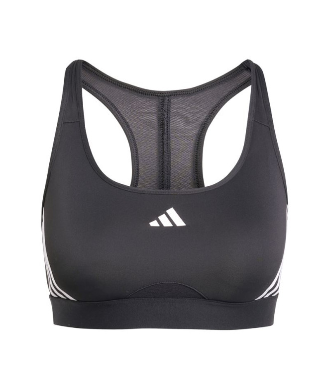 Sujetador Deportivo de Fitness adidas Powerreact Train 3 Bandas Mujer Negro