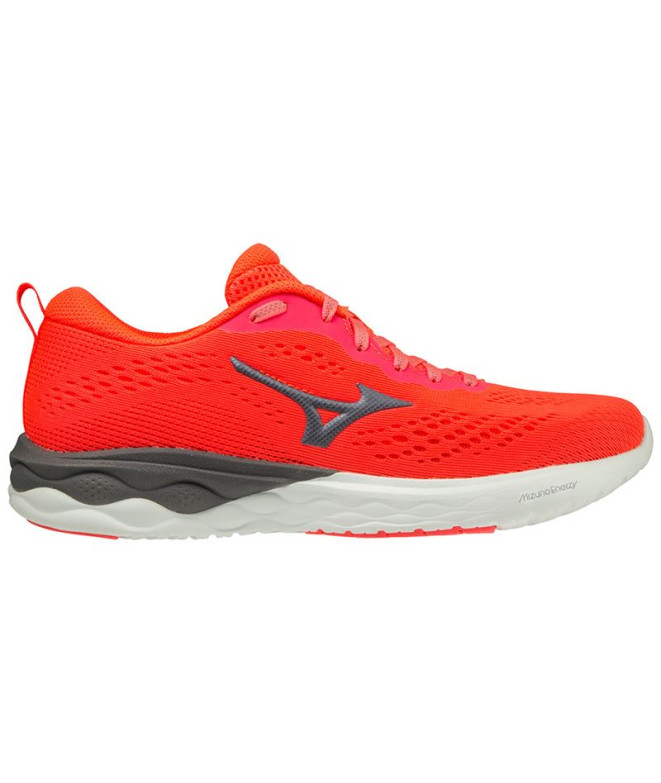 Sapatilhas Running Mizuno Mulher da Wave Revolt 2 Fiery Coral 2/Cinza/Qshade