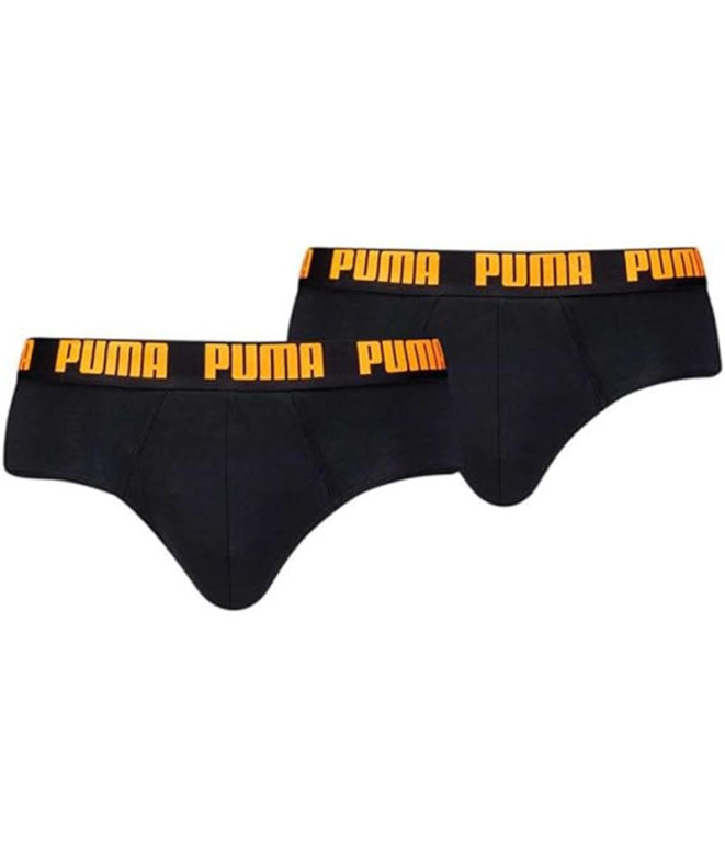 Cuecas Homem de Puma Everyday 2P Preto/Laranja