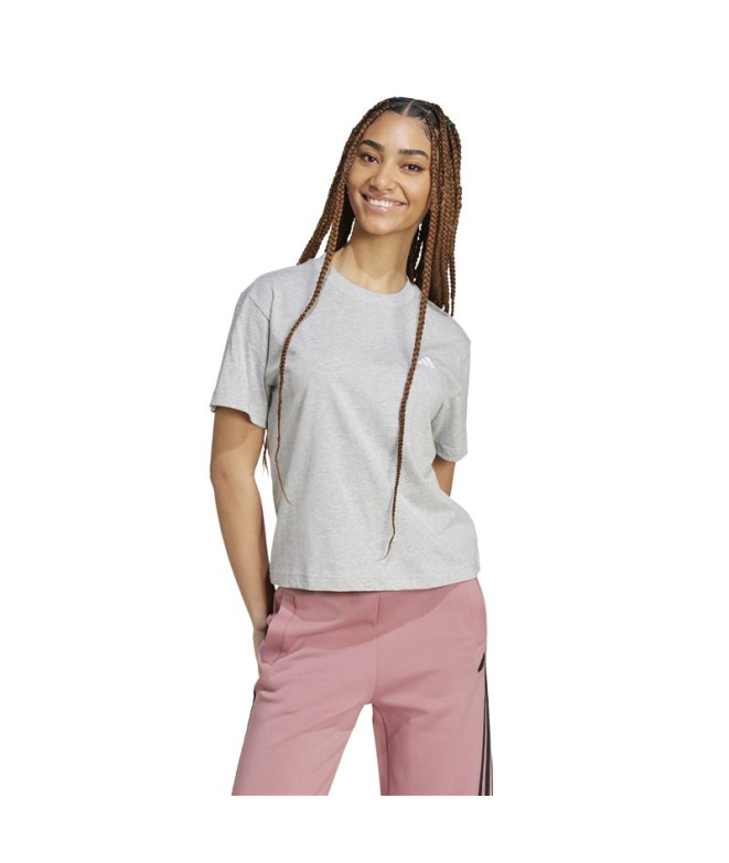 T-shirt adidas Femme Essentials Petit Logo Gris