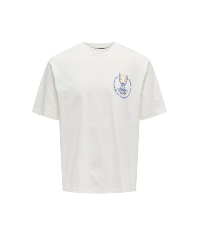 Camiseta Only & Sons Onslooney Rlx Cloud Dancer Hombre