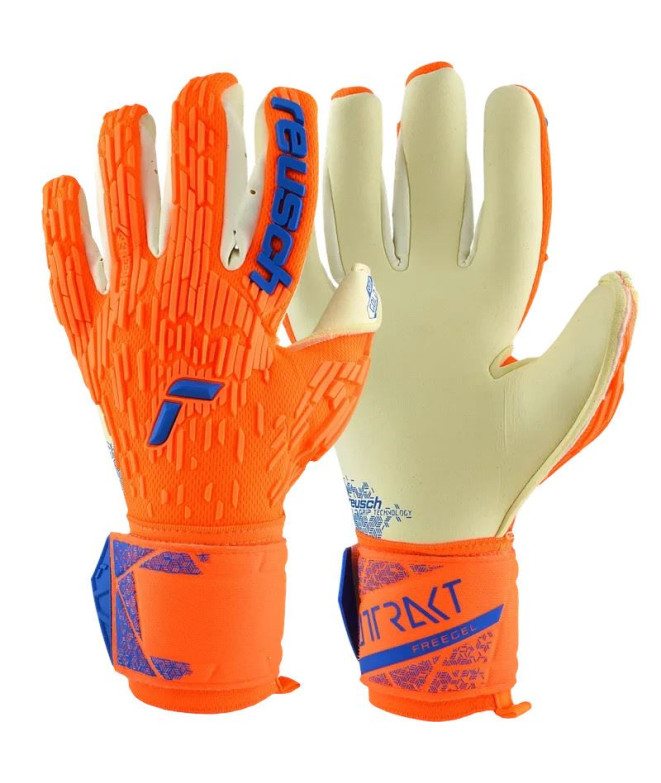 Gants de PorteroFootball de Reush Attrakt Gold X Freegel Orange-Blue