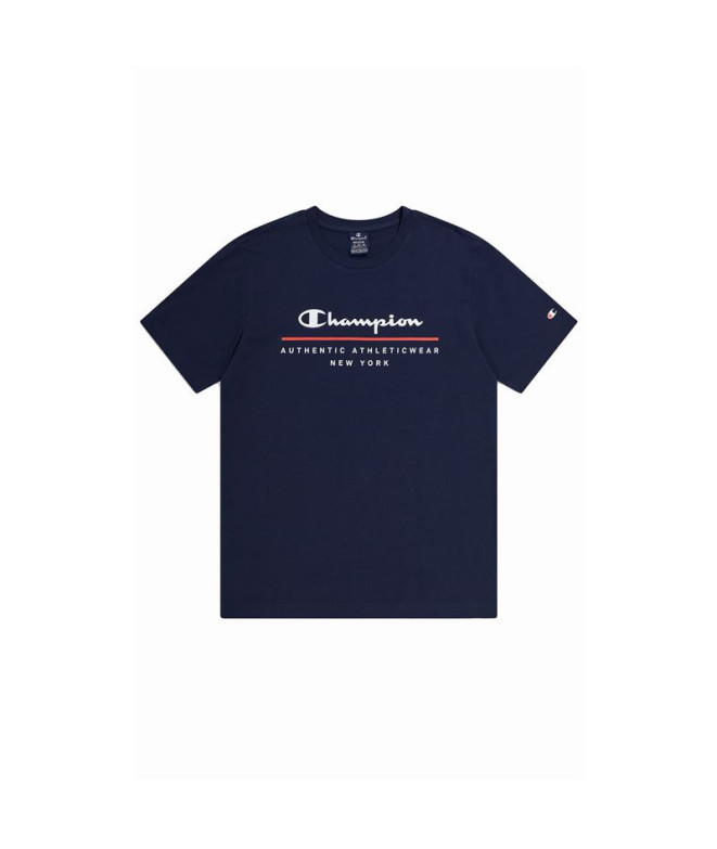 T-shirt Champion Homme Col ras du cou Bleu