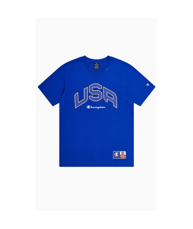 T-shirt Champion Homme Col ras du cou Bleu