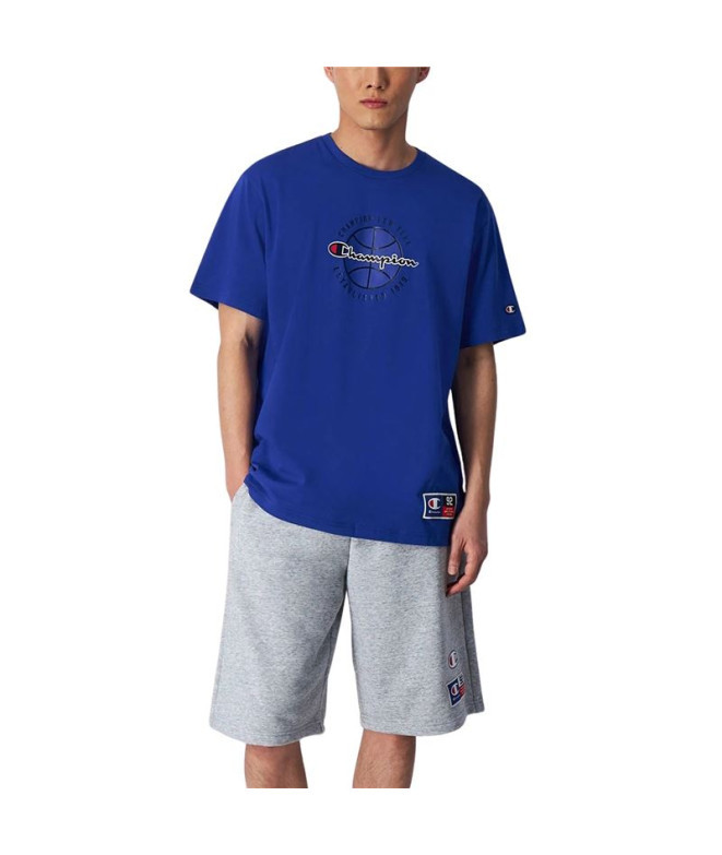 T-shirt Champion Homme Col ras du cou Bleu