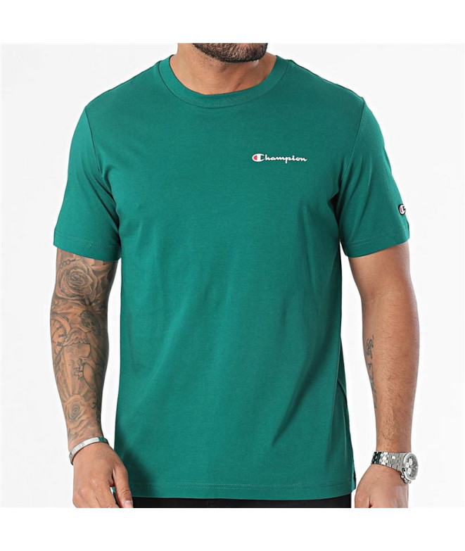 Camiseta Champion Homem Gola redonda verde-escuro