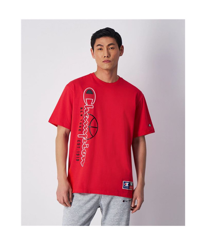 T-shirt Champion Homme Col ras du cou Rouge