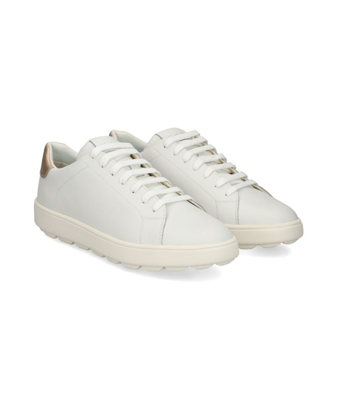 Chaussures Geox Spherica Ecub-1 Femme Blanc/Doré
