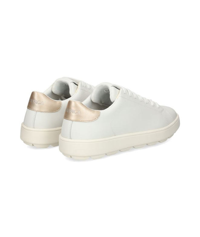 Chaussures Geox Spherica Ecub-1 Femme Blanc/Doré