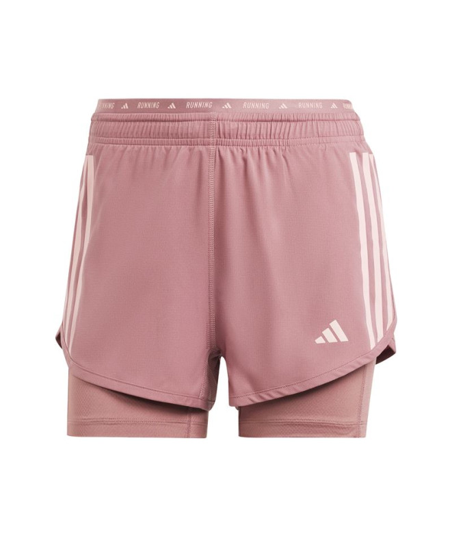 Pantalones de Running adidas Own The Run 3 Bandas 2In1 Mujer Rosa