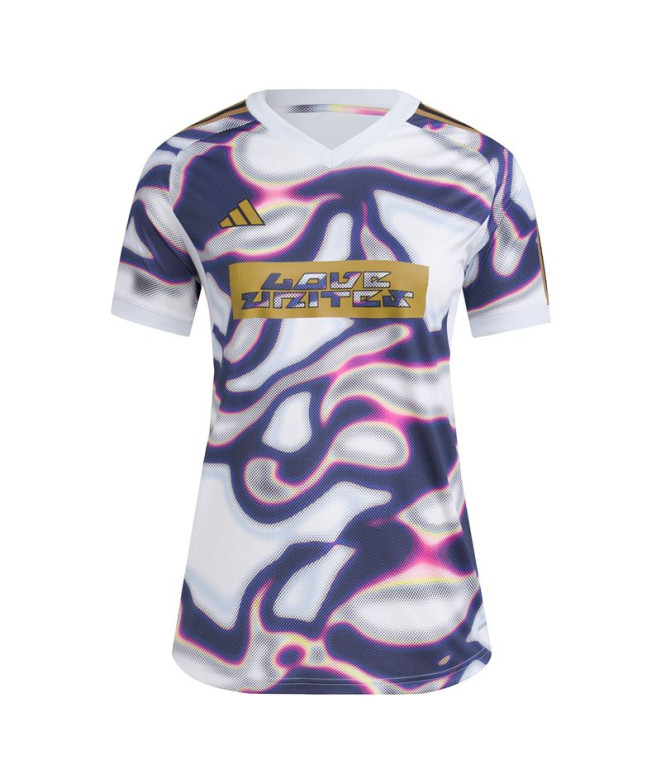 Camiseta Futebol adidas Mulher de Tiro Pride Blue