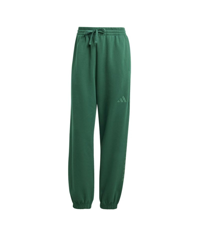 Calça adidas Mulher All Szn Fleece Graphic Loose Verde Escuro