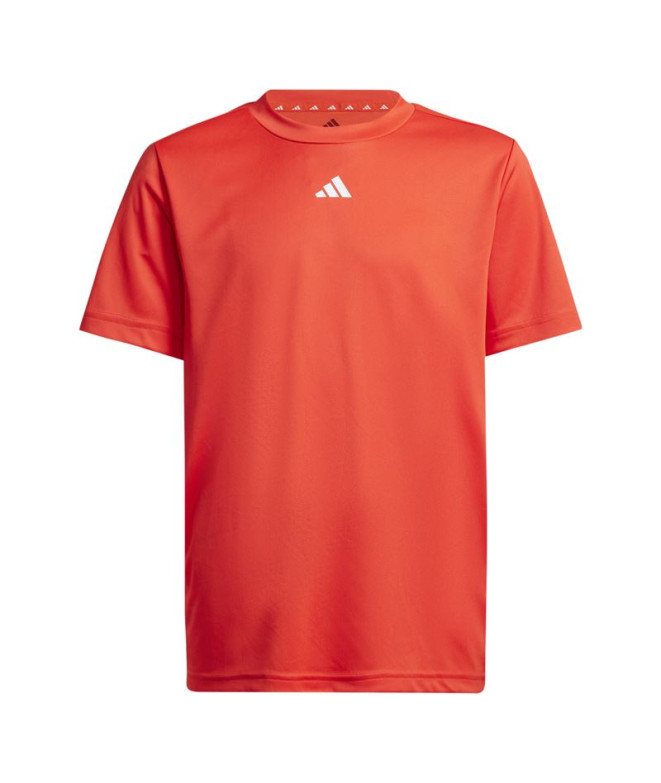 Camiseta Fitness adidas Infantil by Train Essentials Logo Regular Fit Vermelho