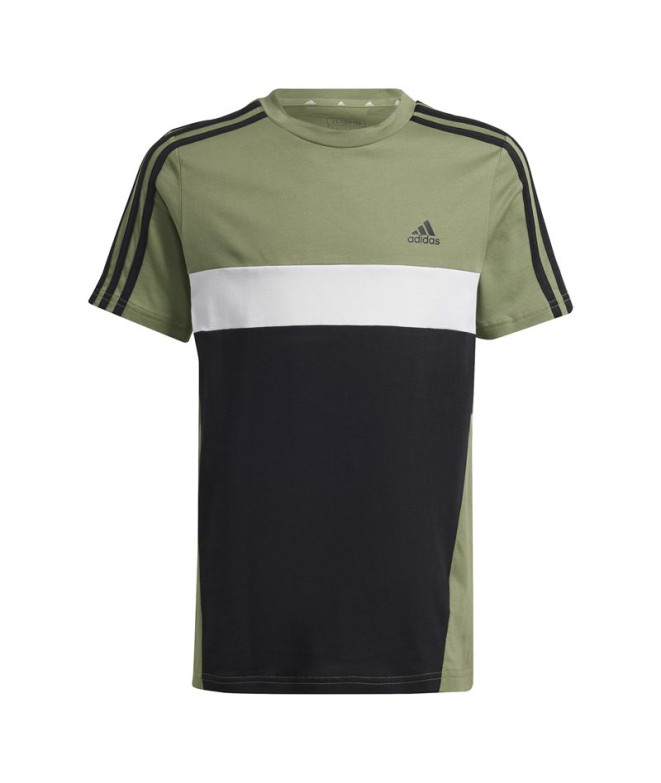 Camiseta adidas Tiberio 3 Bandas Colorblock Infantil Verde
