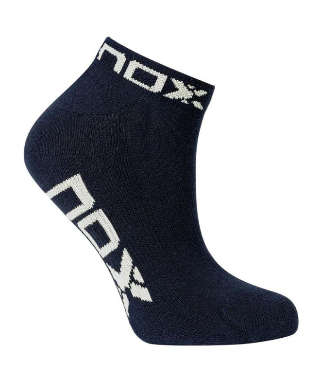 Calcetines de pádel Nox Tobilleros De Mujer Azul Logo Blanco