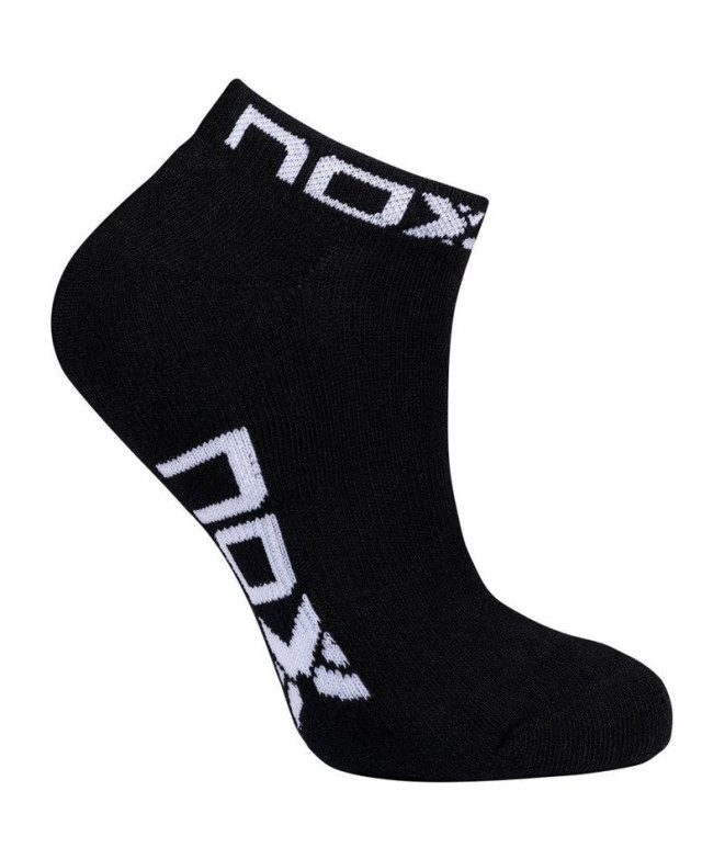 Calcetines de pádel Nox Tobilleros De Mujer Negro Logo Blanco