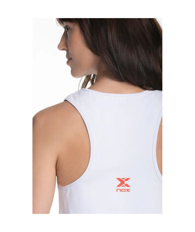 Camiseta de pádel Nox Team Fit Blanco Mujer