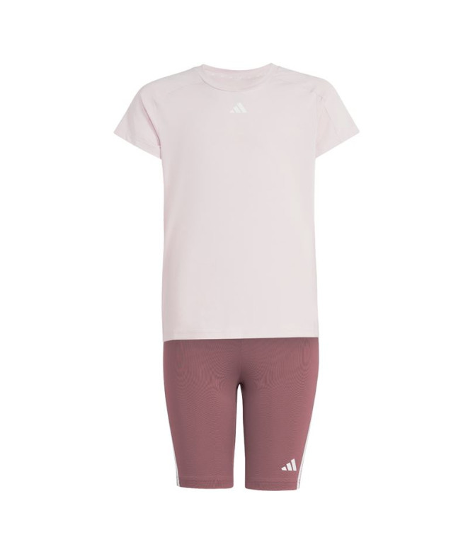 Conjunto Fitness adidas Menina by Train Essentials And Shorts Pink