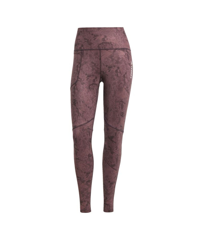 Collants Montagne adidas Femme by Terrex Multi All Over Printed Garnet