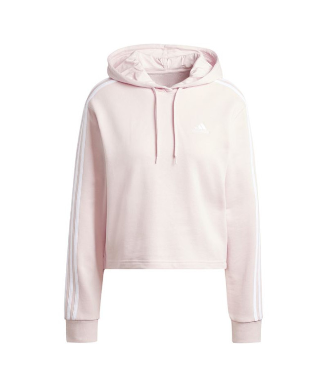 Moletom adidas French Terry Mulher Essentials 3 Band Cropped Rosa