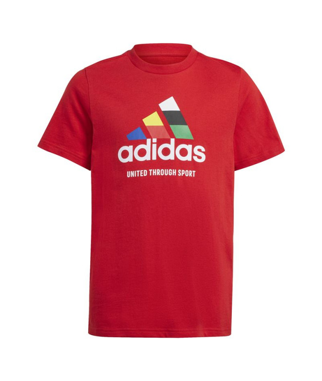 Camiseta adidas Tiro Nations Pack Graphic Infantil Rojo
