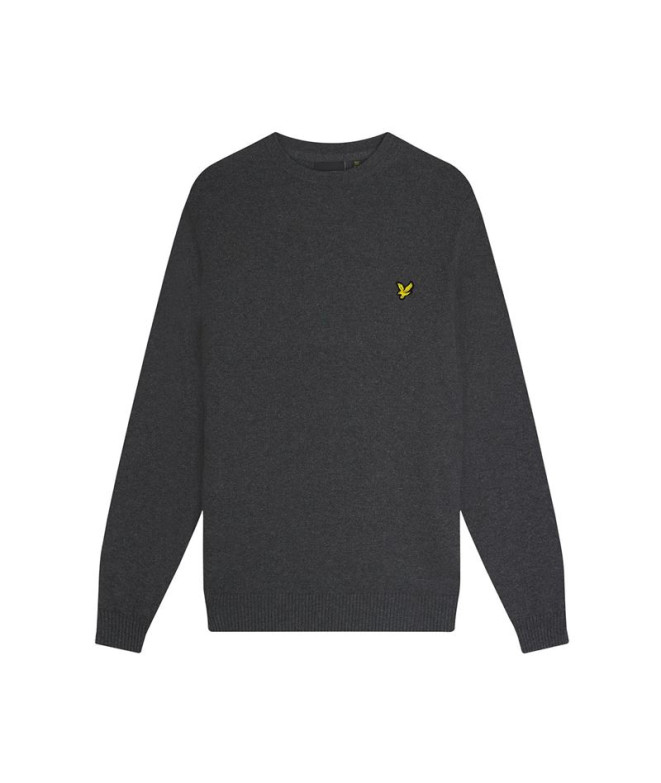 Sweat Lyle & Scott - Pull ras du cou en coton mérinos - Gris