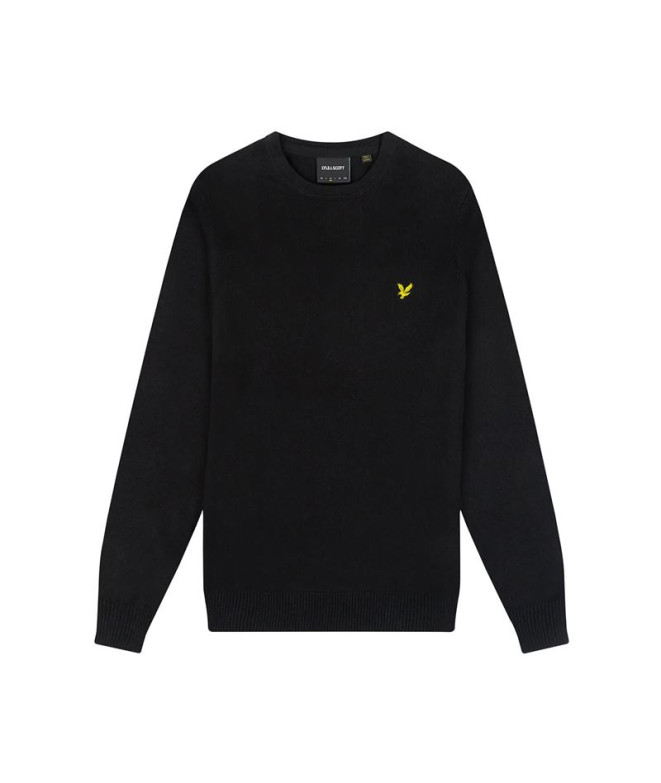 Moletom Lyle & Scott Cotton Merino Crew Preto