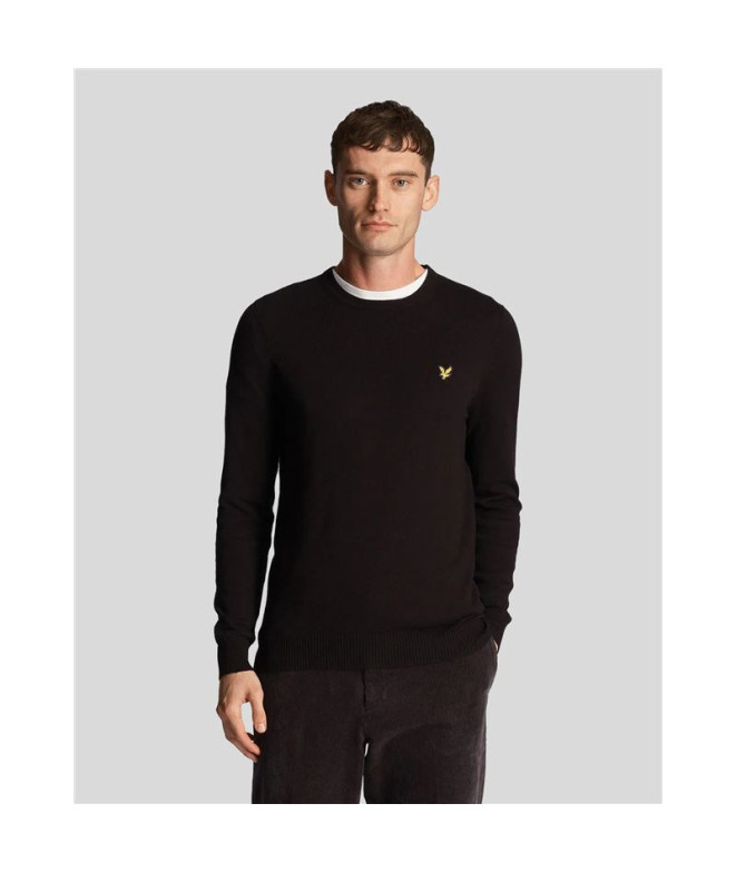 Moletom Lyle & Scott Cotton Merino Crew Preto