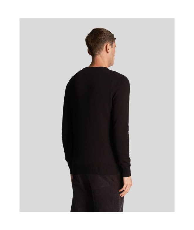 Sweat Lyle & Scott Cotton Merino Crew Noir