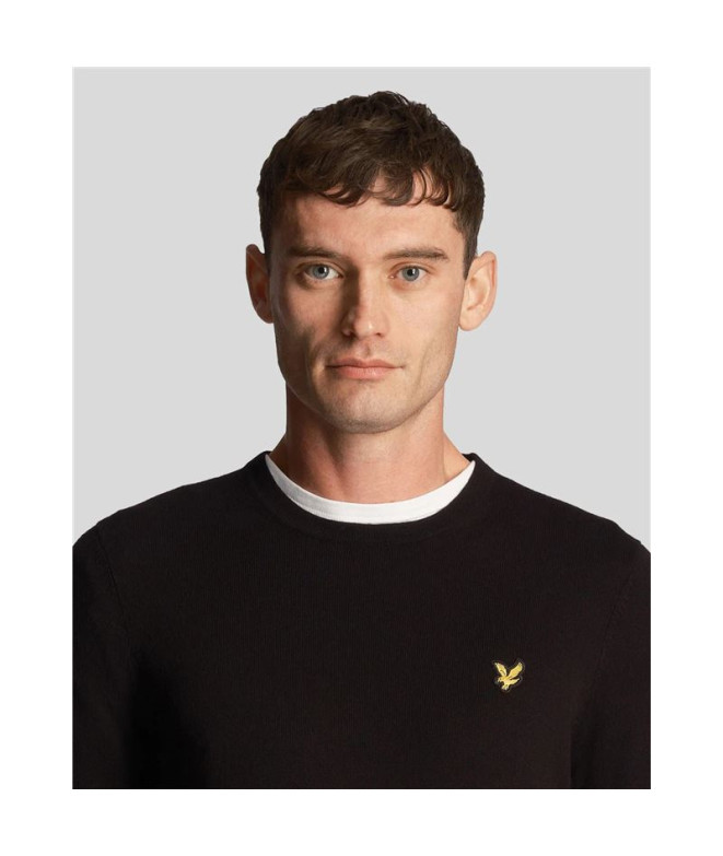 Moletom Lyle & Scott Cotton Merino Crew Preto