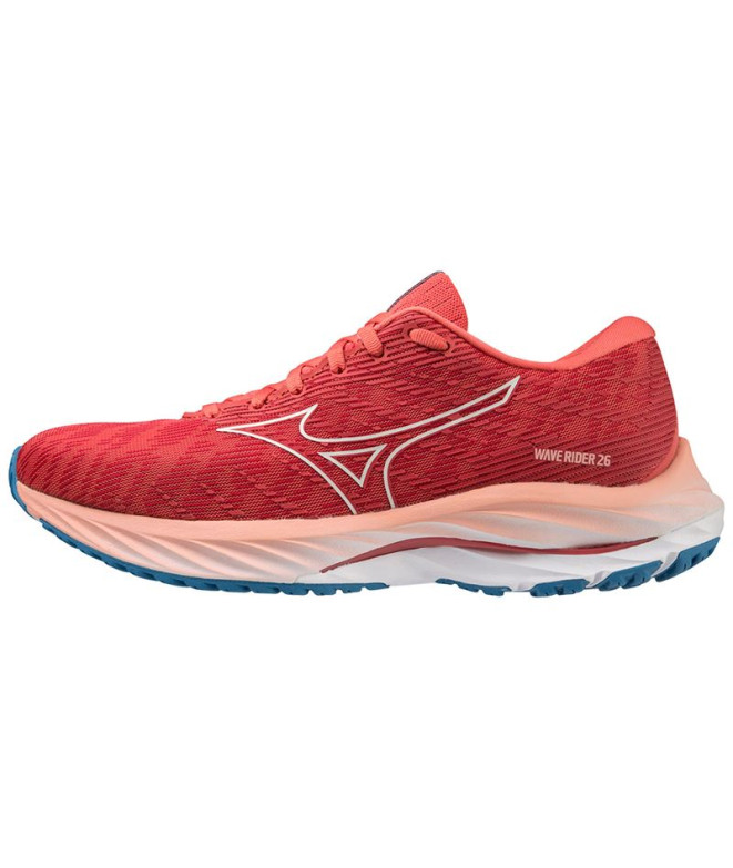 Chaussures Running Mizuno Rider de Wave 26 Red Femme