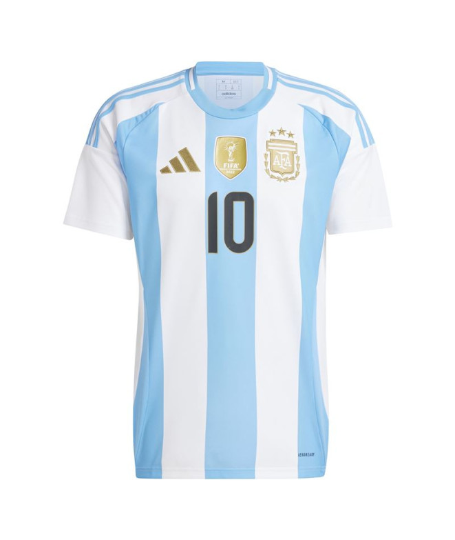 Camiseta Futebol adidas Homem de Argentina 2024 Home Messi Branco