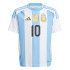 Camiseta de Futebol adidas Argentina 2024 Home Messi Infantil Branco