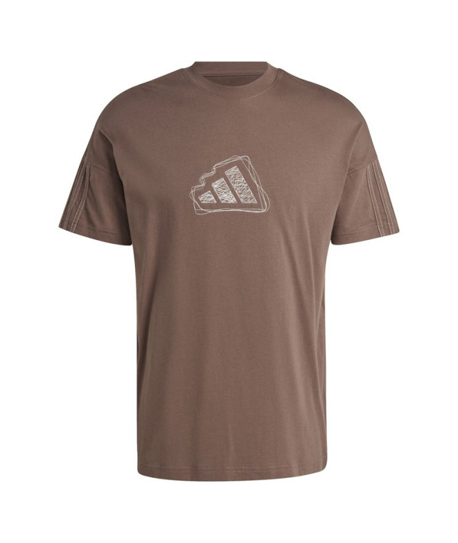 Camiseta adidas Homem All Szn Graphic Seasonal Castanho