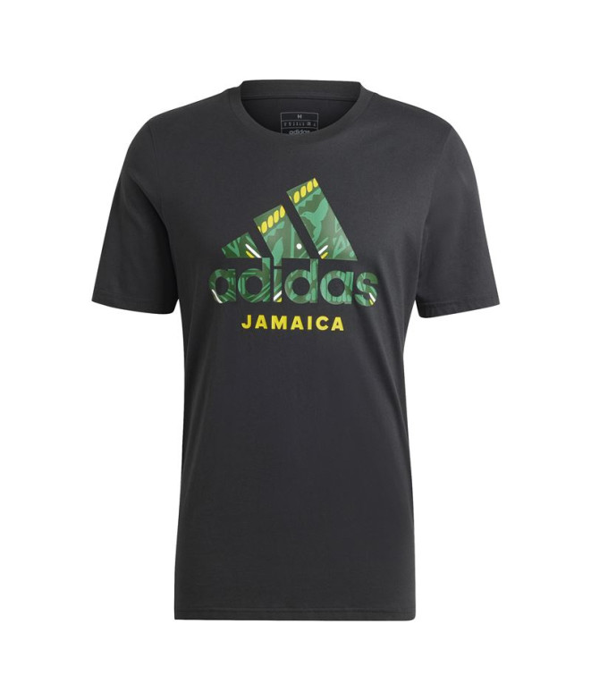 Camiseta Futebol adidas Homem de Jamaica Gráfico sazonal Preto